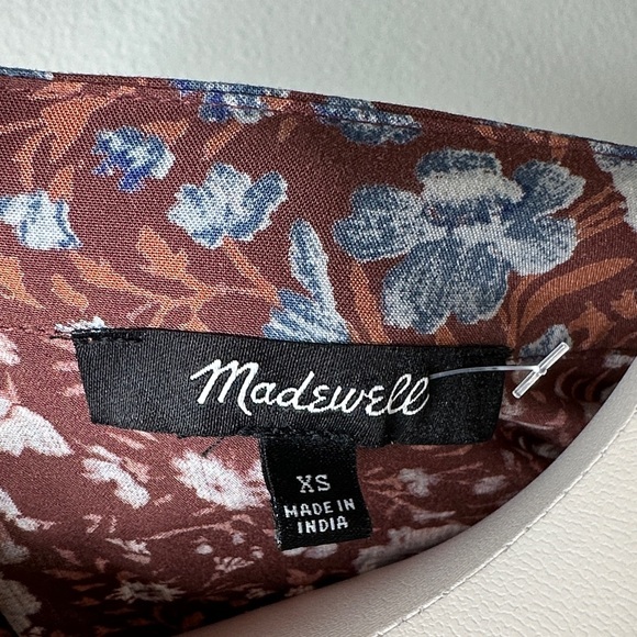Madewell Rust Floral V-Neck Maxi Dress with Blue Flowers - Picture 2 of 11